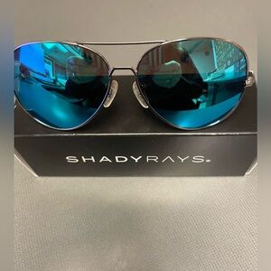 Shady Rays Aviator Sunglasses with Blue Lenses new in box